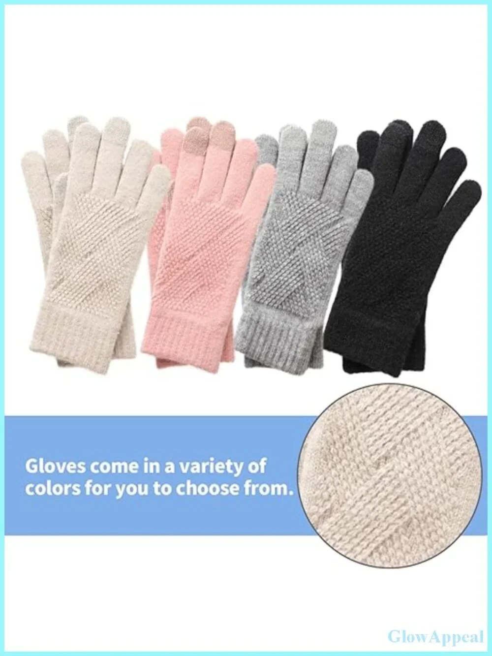 Winter Gloves for Women Touch Screen Knit Alpaca Fleece Warm